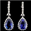 Image 1 : 18K Gold 14.24ctw Tanzanite & 1.94ctw Diamond Earr