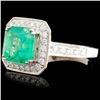Image 2 : 18K Gold 1.99ct Emerald & 0.75ctw Diamond Ring
