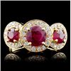 Image 1 : 14K Yellow Gold 1.85ct Ruby & 0.63ct Diamond Ring