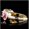 Image 3 : 14K Yellow Gold 1.85ct Ruby & 0.63ct Diamond Ring