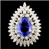 Image 1 : 14K Gold 4.32ct Tanzanite & 1.38ctw Diamond Ring