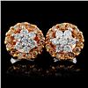 Image 1 : 14K Rose Gold 0.75ctw Fancy Color Diamond Earrings