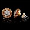 Image 2 : 14K Rose Gold 0.75ctw Fancy Color Diamond Earrings