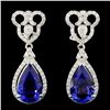 Image 1 : 14K Gold 7.58ctw Tanzanite & 1.27ctw Diamond Earri