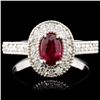 Image 1 : 14K Gold 0.76ct Ruby & 0.62ctw Diamond Ring