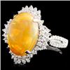 Image 2 : 18K Gold 2.75ct Opal & 0.52ctw Diamond Ring