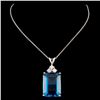 Image 2 : 14K Gold 15ct Topaz & 0.24ctw Diamond Pendant