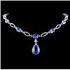 Image 1 : 14K Gold 27.20ctw Tanzanite & 3.98ct Diamond Neckl