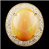 Image 1 : 14K Gold 8.57ct Opal & 1.32ctw Diamond Ring