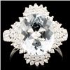 18K Gold 3.64ct Aquamarine & 0.52ctw Diamond Ring