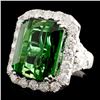Image 2 : 18K Gold 23.82ct Tourmaline & 3.43ctw Diamond Ring