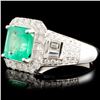 Image 2 : 18K Gold 2.03ct Emerald & 1.27ctw Diamond Ring