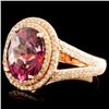 Image 2 : 14K Gold 3.61ct Tourmaline & 0.82ctw Diamond Ring