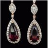 Image 2 : 18K Gold 9.62ct Tourmaline & 1.91ct Diamond Earrin