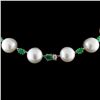 Image 3 : 18K White Gold 12-15mm & 1.11ct Diamond Necklace