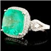 Image 2 : 18K Gold 6.76ct Emerald & 0.65ctw Diamond Ring