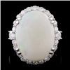 Image 1 : 14K White Gold 4.89ct Opal & 1.05ctw Diamond Ring