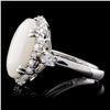 Image 3 : 14K White Gold 4.89ct Opal & 1.05ctw Diamond Ring