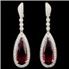 Image 1 : 18K Gold 15.24ct Tourmaline & 2.77ctw Diamond Earr