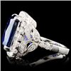 Image 3 : 18K Gold 13.40ct Sapphire & 1.57ctw Diamond Ring