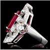 Image 3 : 14K White Gold 8ct Ruby & 1.30ct Diamond Ring