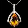 Image 1 : 14K Gold 5.15ct Citrine & 0.71ctw Fancy Diamond Pe