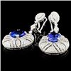 Image 2 : 18K Gold 7.32ctw Tanzanite & 4.08ctw Diamond Earri