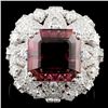 Image 1 : 18K Gold 7.23ct Tourmaline & 1.56ctw Diamond Ring