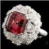 Image 2 : 18K Gold 7.23ct Tourmaline & 1.56ctw Diamond Ring