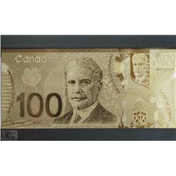 #1-24K GOLD FOIL CANADIAN ONE HUNDRED DOLLAR BILL