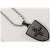 Image 2 : #10-STAINLESS STEEL DIAMOND SHIELD NECKLACE