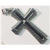 Image 1 : #16-STAINLESS STEEL MEN'S DIAMOND CROSS PENDANT