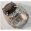 Image 2 : #20-STERLING SILVER MEN'S LARGE QUARTZ RING