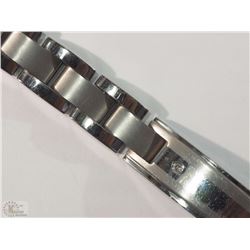 #21-STAINLESS STEEL MEN'S DIAMOND BRACELET
