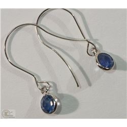 #24-14K WHITE GOLD SAPPHIRE DROP EARRINGS