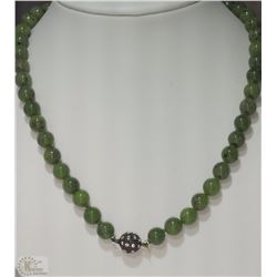 #25-GENUINE NEPHRITE JADE BEAD CUBIC CLASP