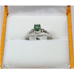 #28-14K WHITE GOLD ALEXANDRITE & DIAMOND RING