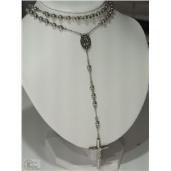 #33-STAINLESS STEEL MEN'S LONG CROSS NECKLACE