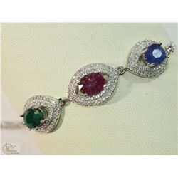 #35-STERLING SILVER ENHANCED SAPPHIRE, EMERALD