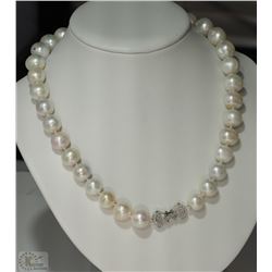 #36-STERLING SILVER FRESHWATER PEARL NECKLACE