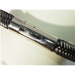 #38-STAINLESS STEEL MEN'S CORD BRACELET