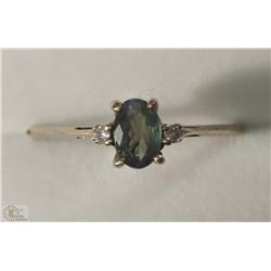 #49-10K WHITE GOLD ALEXANDRITE & DIAMOND RING