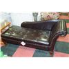 Image 1 : NEW BROWN LEATHERETTE STORAGE CHAISE LOUNGE CHAIR