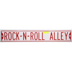 ROCK "N" ROLL ALLEY PORCELAIN SIGN 6"X36"