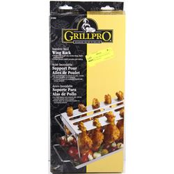 NEW GRILL PRO BBQ STAINLESS STEEL WING RACK