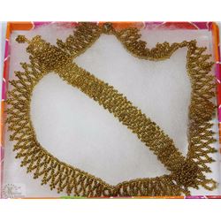 GOLD BEAD FASHION NECKLACE & BRACELET SET