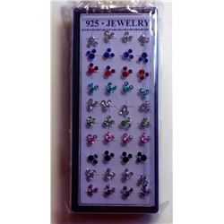 LOT OF 20 PAIRS OF HYPOALLERGENIC  CRYSTAL