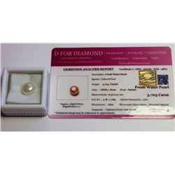 NATURAL 3.703 CT FRESHWATER PEARL GEMSTONE & COA