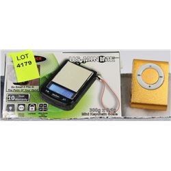 BELT CLIP MP3PLAYER W/MINI KEYCHAIN DIGITAL SCALE