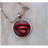 Image 1 : GLASS DOMED SUPERMAN LOGO PENDANT & CHAIN